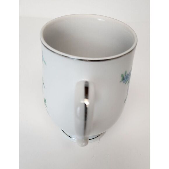 8Pcs set of Royalton Translucent Porcelain Blue Floral Design Cluster Pansies - Picture 4 of 9